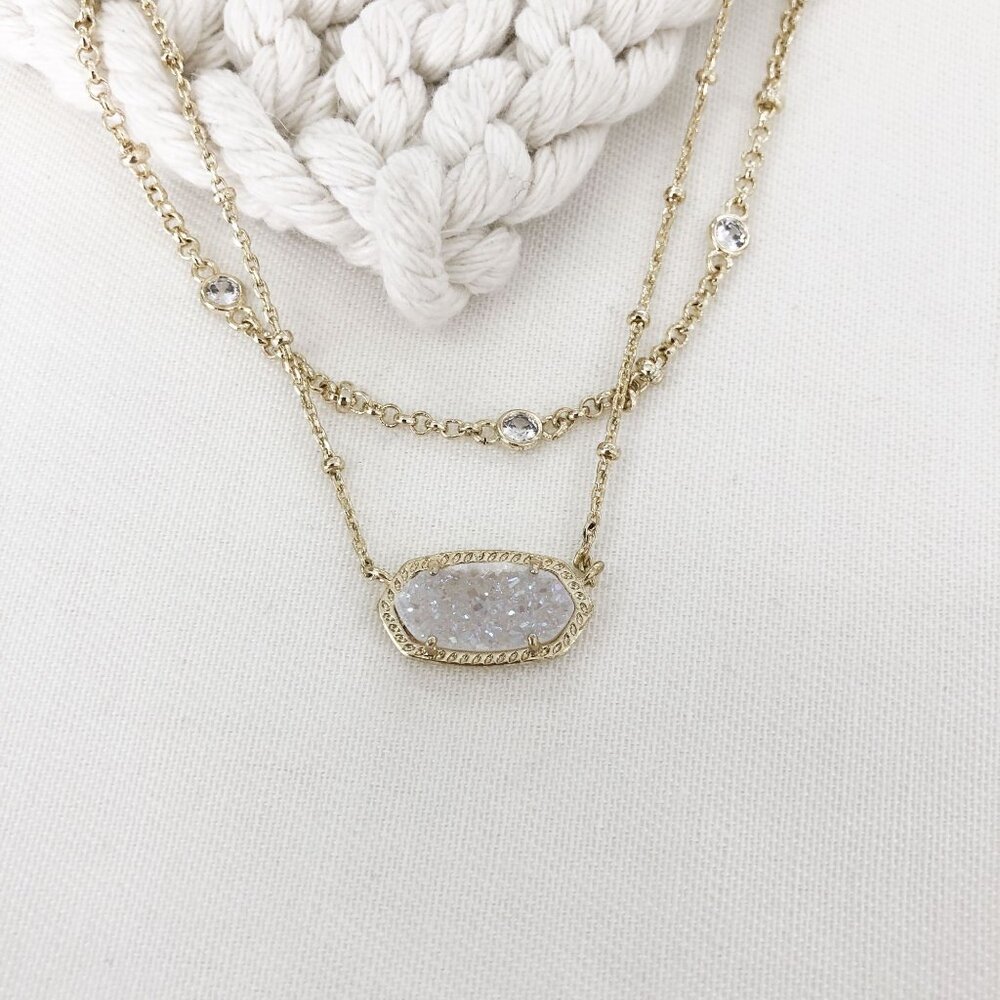 Kendra Scott Elisa Gold Iridescent Drusy Necklace